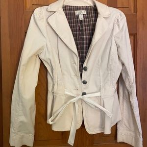 Loft cream colored cordoroy blazer